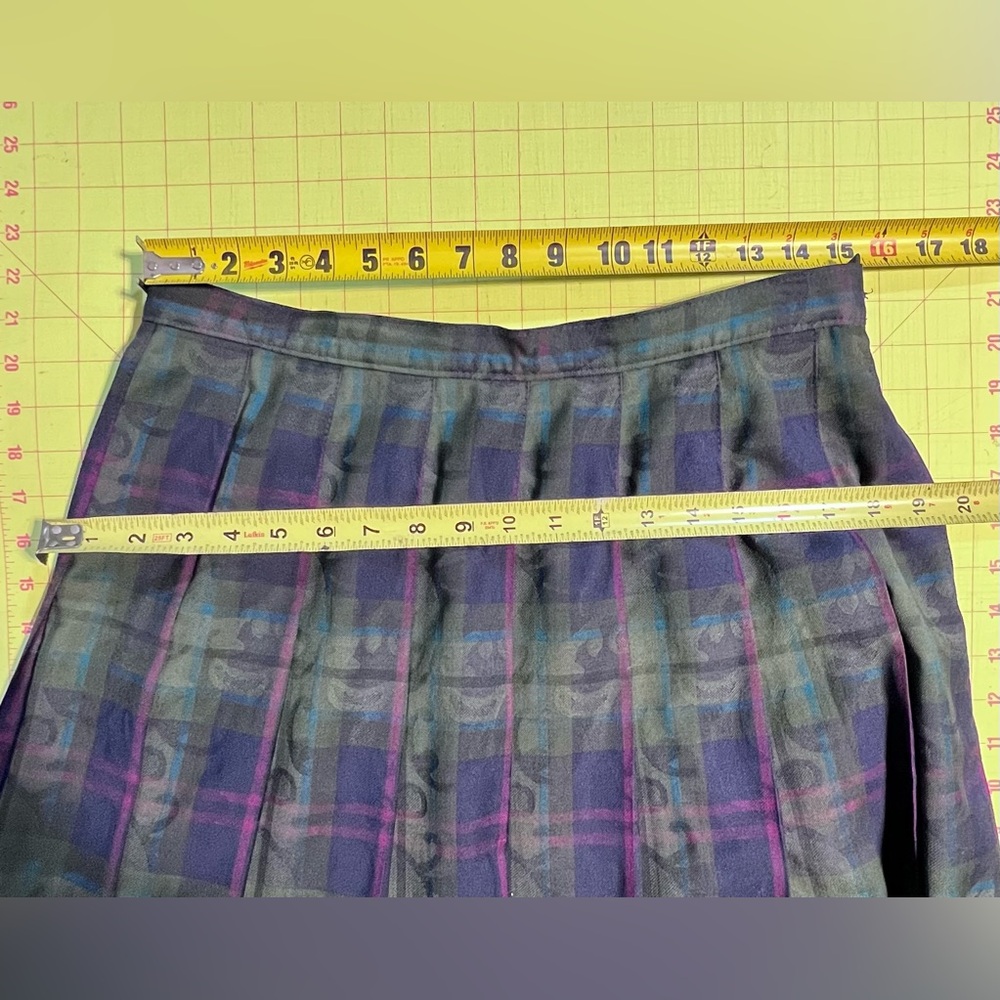 VINTAGE 90s Pendleton tartan plaid 2 piece dress set maxi pleated skirt vest - Picture 13 of 14